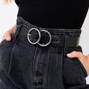 Croc Golden Girl Belt Black